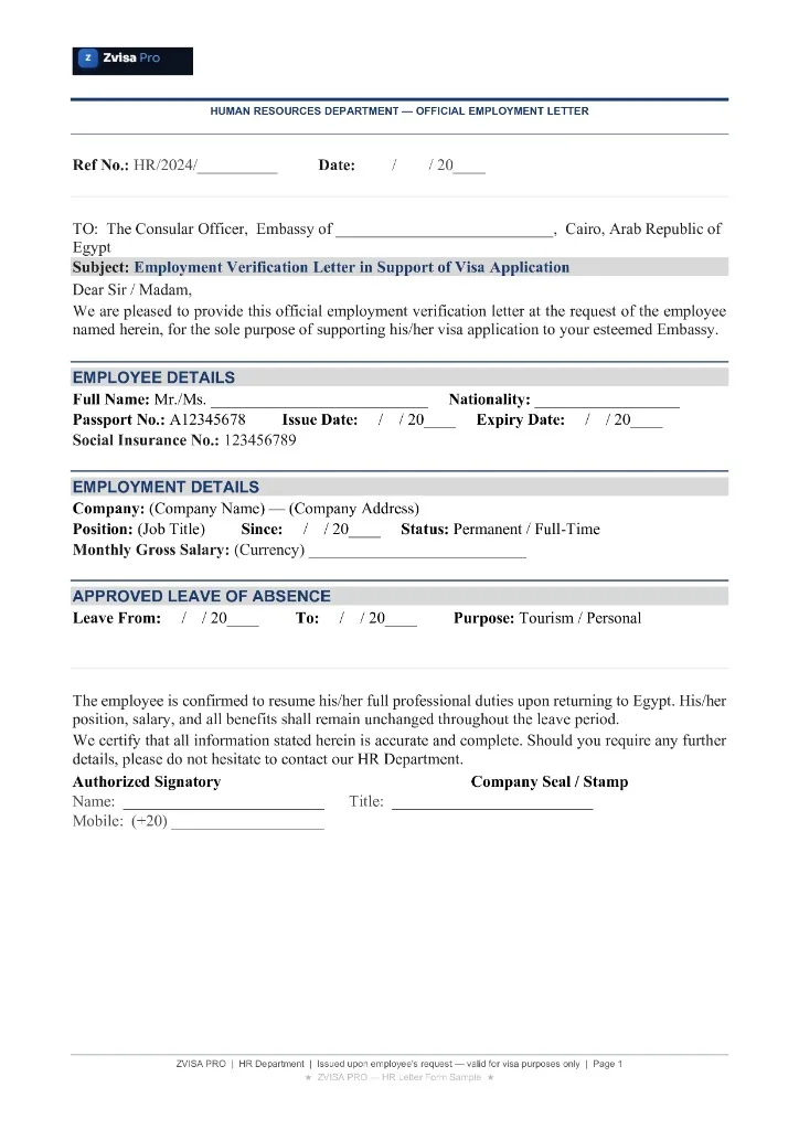 HR Letter: The Ultimate Guide and Free Template for Visa Applications