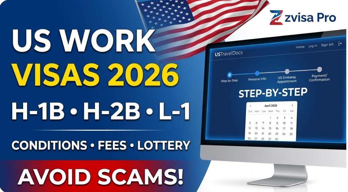 US Work Visas 2026: H-1B, H-2B & L-1 â€” Conditions, Fees & Avoid Scams