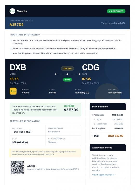 Sample of the Pro 3 premium ticket style